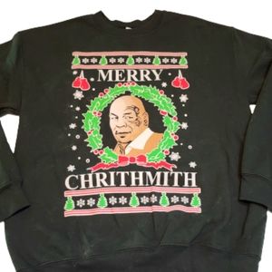 Men's Mike Tyson ugly Christmas sweater sweatshirt size medium